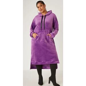 PLUS Size 18/20 2X | Women’s Hooded Velour Hi Low Dress Loungewear | NWT